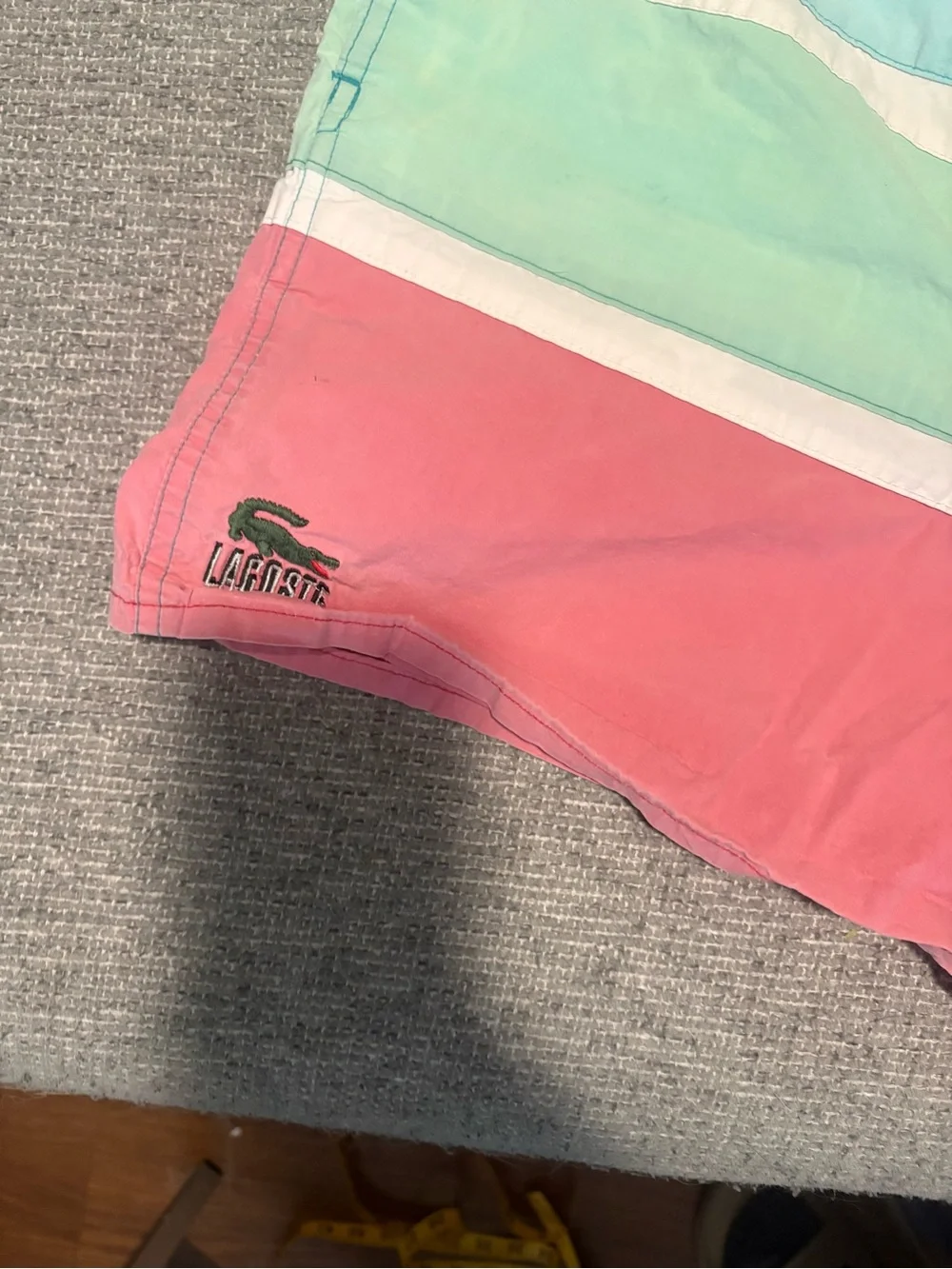 Men's Pastel Striped Swim Trunks - Mint, Aqua & Coral